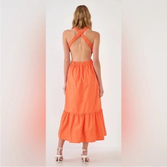 🍊 English Factory Sleeveless Criss-Cross Back Maxi Dress 🍊 - Picture 11 of 11